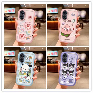 เคส oppo a98 5g เคสออปโป้ a98  เคสโทรศัพท์มือถือแบบนิ่ม ใส ลายคลื่นน่ารัก สําหรับ oppo a98 5g