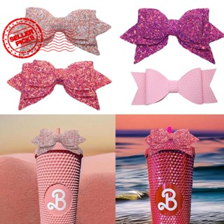 แก้วน้ํา ประดับเลื่อม สีชมพู สําหรับตุ๊กตาบาร์บี้ A1T6