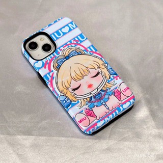 เคสโทรศัพท์มือถือแบบแข็ง ลายการ์ตูนผู้หญิง ภาษาอังกฤษ Two-in-One สําหรับ iPhone14Promax 14Pro 14 13Promax 13Pro 13 12Promax 12Pro 12 11Promax 11