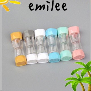 Emilee กล่องคอนแทคเลนส์ ขนาดเล็ก สีโปร่งใส สําหรับเดินทาง