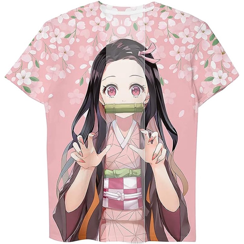 Anime Demon Slayer Pattern 3D Print Short Japanese Anime T-Shirt For Boy Girl