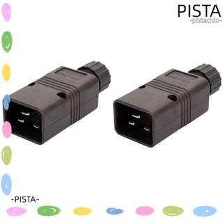 Pista อะแดปเตอร์ปลั๊กไฟ C20 ปลั๊ก AC 16A ABS ทองแดง 110-250V ทนทาน สีดํา สําหรับช่างไฟฟ้า 2 ชิ้น