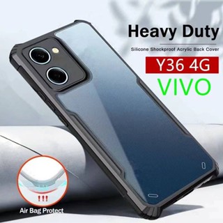 ส่งจากไทย เคสกันกระแทก หลังใส ขอบนิ่มหลังแข็ง เคสPC+TPU ขอบสีหลังใส Vivo Y36/Vivo V27 5G/V27Pro/Y02/Y35/Vivo V25 5G/Y02S