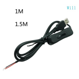 Will สายไฟ USB ตัวผู้ 2 Pin สําหรับพัดลม 5V USB LED