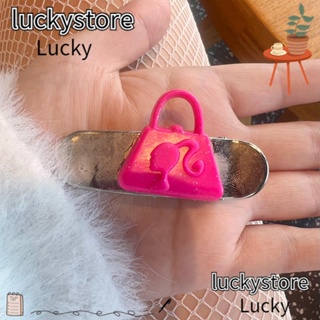 Lucky กิ๊บติดผม ประดับเลื่อม กลิตเตอร์ สีชมพู สําหรับตุ๊กตาบาร์บี้