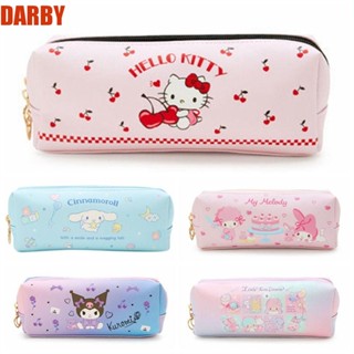 Darby Kuromi กระเป๋าดินสอ กระเป๋าเครื่องเขียน หนัง PU ลายการ์ตูน My Melody Twin Stars Cinnamoroll มีซิป