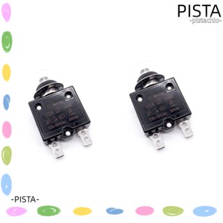 Pista ตัวป้องกันโอเวอร์โหลด เบรกเกอร์วงจรความร้อน 10A พลาสติก ทองแดง ทนทาน สีดํา สําหรับสกูตเตอร์ไฟฟ้า 2 ชิ้น