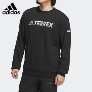 【พร้อมส่ง】 Adidas TERREX เสื้อกันหนาว คอกลม ผ้าฝ้าย 100% ระบายอากาศ สําหรับผู้ชาย IT8842