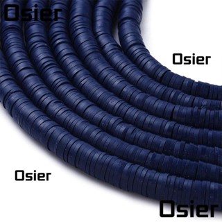 Osier1 ลูกปัดดินโพลิเมอร์ไวนิล ทรงกลมแบน แบน 6 มม. สีฟ้า 10 เส้น 3200 ชิ้น