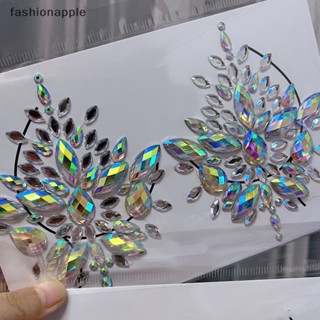 [fashionapple] ใหม่ พร้อมส่ง สติกเกอร์รอยสัก พลอยเทียม รูปใบหน้า 3D สําหรับติดหน้าอก ร่างกาย แต่งหน้า DIY