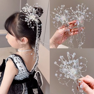 Shopkeepers selection# Super Fairy Butterfly tassel hair accessories girls antique Han clothing hair clips childrens crystal performance Mori Princess advanced headdress 8.20N