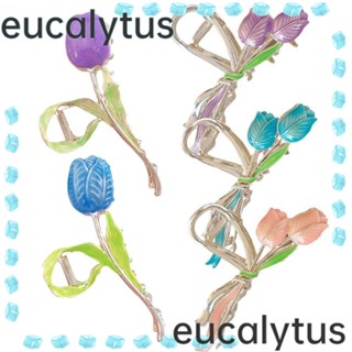 Eucalytus1 กิ๊บติดผมโลหะ รูปดอกทิวลิป เครื่องประดับ สําหรับงานปาร์ตี้