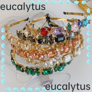 Eucalytus1 ผ้าโพกศีรษะ ประดับคริสตัล พลอยเทียม หรูหรา