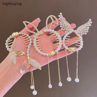 [highbuying] ใหม่ ที่คาดผม หูกระต่าย ประดับมุก พลอยเทียม สําหรับเด็ก พร้อมส่ง