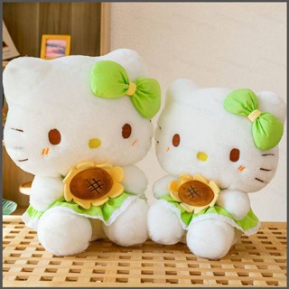 SANRIO Nana หมอนตุ๊กตานุ่ม รูปการ์ตูน Hello Kitty ดอกทานตะวัน สีเขียว ขนาด 60 ซม. ของขวัญ สําหรับตกแต่งบ้าน