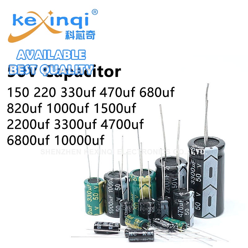 ตัวเก็บประจุอลูมิเนียมไฟฟ้า 50V DIP 150 220 330 470uf 680uf 820uf 1000uf 1500uf 2200uf 3300uf 4700uf 6800uf 10000uf 1-10 ชิ้น