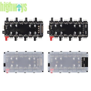 อะแดปเตอร์ฮับ RGB PWM 12V 4 Pin 1 ถึง 8 ทาง สําหรับเมนบอร์ดพัดลม [highways.th]