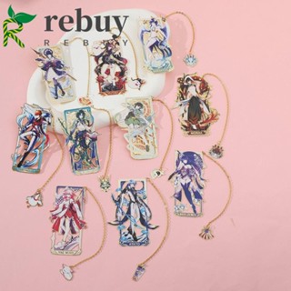 Rebuy Genshin Impact ที่คั่นหนังสือคอสเพลย์ Yae Miko Metal Book Page Marker Kawaii Hollow Out Cosplay Student
