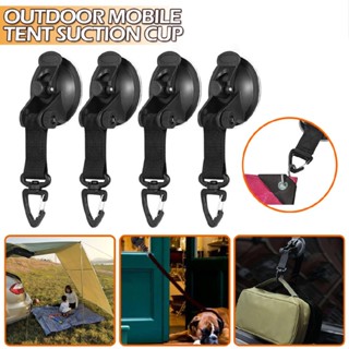 New 4pcs Heavy Duty Car Awning Suction Cup Tie Downs w/Hooks Lock Holder Camping