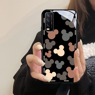 เคสโทรศัพท์มือถือกระจกนิรภัย ลายการ์ตูนน่ารัก สําหรับ Vivo Y20 Y21 Y20i Y20s Y12s Y21s Y33S Y33T