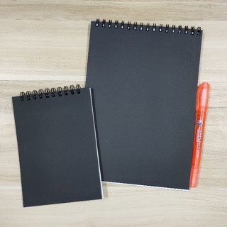 100pgs Kidal Black Notebook / Journal / Buku Nota -Blank-Line-Dot-Grid-Grey Grid White Line Grid A4 A5