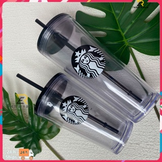 Ready stock Starbucks Black Clear Transparent With Grande Venti 24oz Cold Cup Plastic Water Bottle 470ml / 710 Ml amazing_th