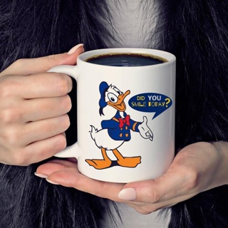 Graby2023 แก้วกาแฟเซรามิค ลาย Disney Donald Duck สีขาว ของขวัญ สําหรับบ้าน ออฟฟิศ [สุดคุ้ม CP]