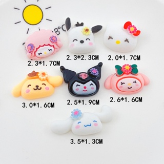 [2 #] Jibbitz Crocs กิ๊บติดผมเรซิ่น รูปดอกไม้ Sanrio Kuromi Melody Cinnamon Dog Pacha อุปกรณ์เสริม สําหรับรองเท้า QP