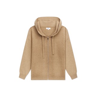 AIIZ (เอ ทู แซด) - เสื้อแจ็คเก็ตผู้หญิงมีฮู้ด ผ้าถักแขนยาว มีซิป Womens Zipper Hoodie Sweaters