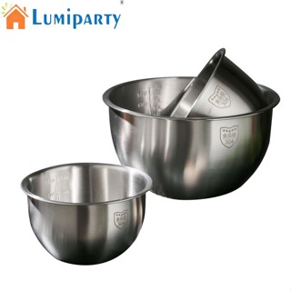 Lumiparty ชามผสมอาหาร สเตนเลส 304 ขนาด 2.5 ลิตร 4.5 ลิตร สําหรับทําอาหาร สลัด เบเกอรี่