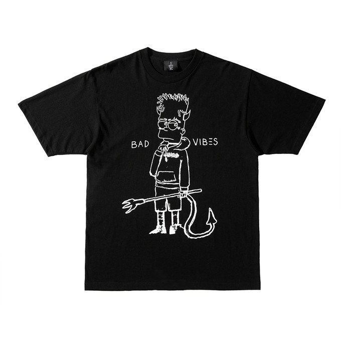 Revenge Summer Demon Simpson Ghost Palm Print เสื้อยืดแขนสั้นผ้าฝ้ายแท้