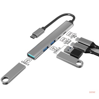 Inter ฮับ USB C 5 in 1 พร้อมอะแดปเตอร์ USB3 0 USB2 0 พอร์ต Type C สําหรับอุปกรณ์หลายชิ้น PD60w ชาร์จเร็ว