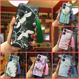 Soft case Back Cover Phone Case For VIVO Y27 4G Shockproof Anti-dust Anti-knock Chinese Style TPU tassel Waterproof Durable