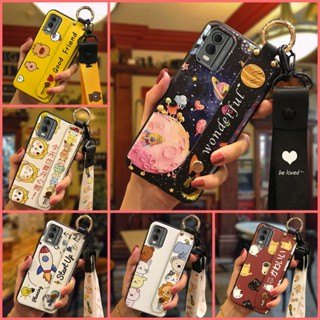 Phone Holder Fashion Design Phone Case For Nokia C32 Dirt-resistant Cartoon Back Cover Wrist Strap Waterproof Soft case Cute