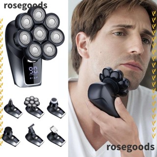 Rosegoods1 เครื่องโกนหนวดเครา กันน้ํา อัพเกรดชุดโกนโรตารี่ ขนจมูก ที่กันจอน ปัตตาเลี่ยนตัดผม เครา กําจัด