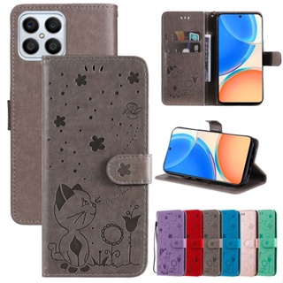 เคสโทรศัพท์หนัง ฝาพับ พร้อมช่องใส่บัตร ขาตั้งวาง สําหรับ Honor X7 X8 X9 P20 P30 P50 Pro P40 Lite E