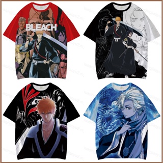 Hqy2 เสื้อยืดแขนสั้น พิมพ์ลายอนิเมะ Bleach Toushirou Kurosaki Ichigo 3d พลัสไซซ์ สําหรับผู้ชาย และผู้หญิง MY2