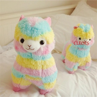 Cleoes ตุ๊กตาหุ่นฟิกเกอร์ Alpaca Kawaii แบบนิ่ม หลากสีสัน ของเล่นสําหรับเด็ก