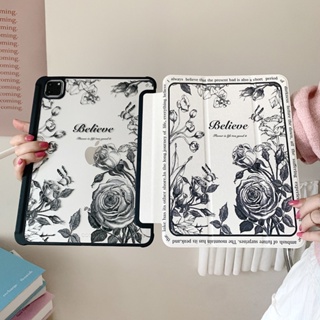 เคสหนังอะคริลิคแข็ง ลายดอกโบตั๋น สําหรับ IPad Mini6 IPad5 6 7 8 9 Air Air1 Air2 Air3 Air4 Air5 10.9 นิ้ว Pro10.5 Pro11 Pro12.9 2018 2020 2021 2022