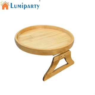 Lumiparty ถาดไม้ไผ่ธรรมชาติ ประหยัดพื้นที่ สําหรับวางโซฟา ที่พักแขน ทีวี