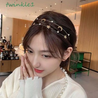 Twinkle1 ที่คาดผมแฟชั่น รูปหัวใจ ตัวอักษร ดวงจันทร์ ประดับมุก พลอยเทียม สไตล์เกาหลี