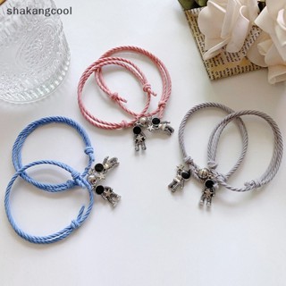 Shakangcool สร้อยข้อมือเชือกถัก หัวเข็มขัดแม่เหล็ก ลายนักบินอวกาศ เหมาะกับคู่รัก สําหรับผู้ชาย และผู้หญิง 1 คู่