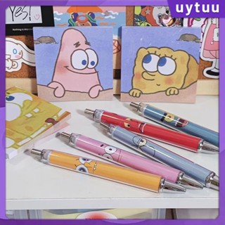 Uytuu 【can Cod】 Spongebob 0.5mm Cartoon Printing Gel Pen Starfish Pressure Pen Gel Pen Signature Pen School Writing Supplies Gift