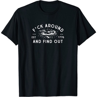 ใหม่ LIMITED F Around And F Out Patriotic USA 1776 เสื้อยืด ลายเครื่องบินทหาร ไซซ์ S-3XL       