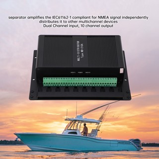 Happiness House สำหรับ NMEA Marine เรือสัญญาณ Splitter อินพุตช่องสัญญาณคู่ 10 ช่องเอาต์พุต IEC61162‑1 Standard Compliant Signal Distributor