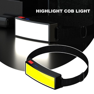 Lementree_ ไฟฉายสวมศีรษะ LED COB พลาสติก มุมกว้าง กันน้ํา แบบพกพา สําหรับเดินป่า