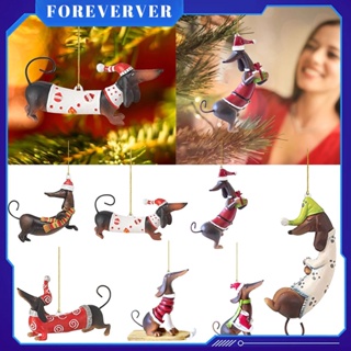 Dachshunds Dog Christmas Tree Ornament จี้ต้นคริสต์มาส ห้อยจี้ Plush Craft Christmas Dachshund Pendant fore