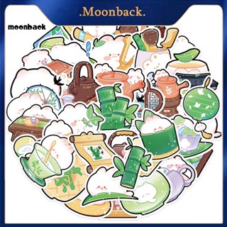 &lt;moonback&gt; สติกเกอร์ ลายการ์ตูนไม้ไผ่ กันน้ํา สําหรับติดตกแต่งห้องชา แล็ปท็อป สเก็ตบอร์ด กระเป๋าเดินทาง Diy 40 ชิ้น