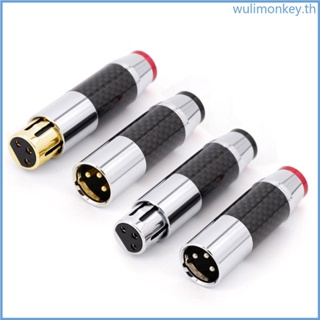 Wu HiFi อะแดปเตอร์ปลั๊กเชื่อมต่อโรเดียม ตัวผู้ ตัวเมีย XLR 3Pin XLR สีทอง