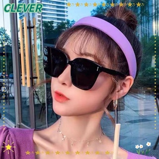 Clever แว่นตากันแดด UV400 ทรงสี่เหลี่ยม ขนาดใหญ่ สีดํา สําหรับสตรีทแวร์ ท่องเที่ยว ชายหาด